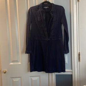 Gap cotton crinkle navy gauze dress